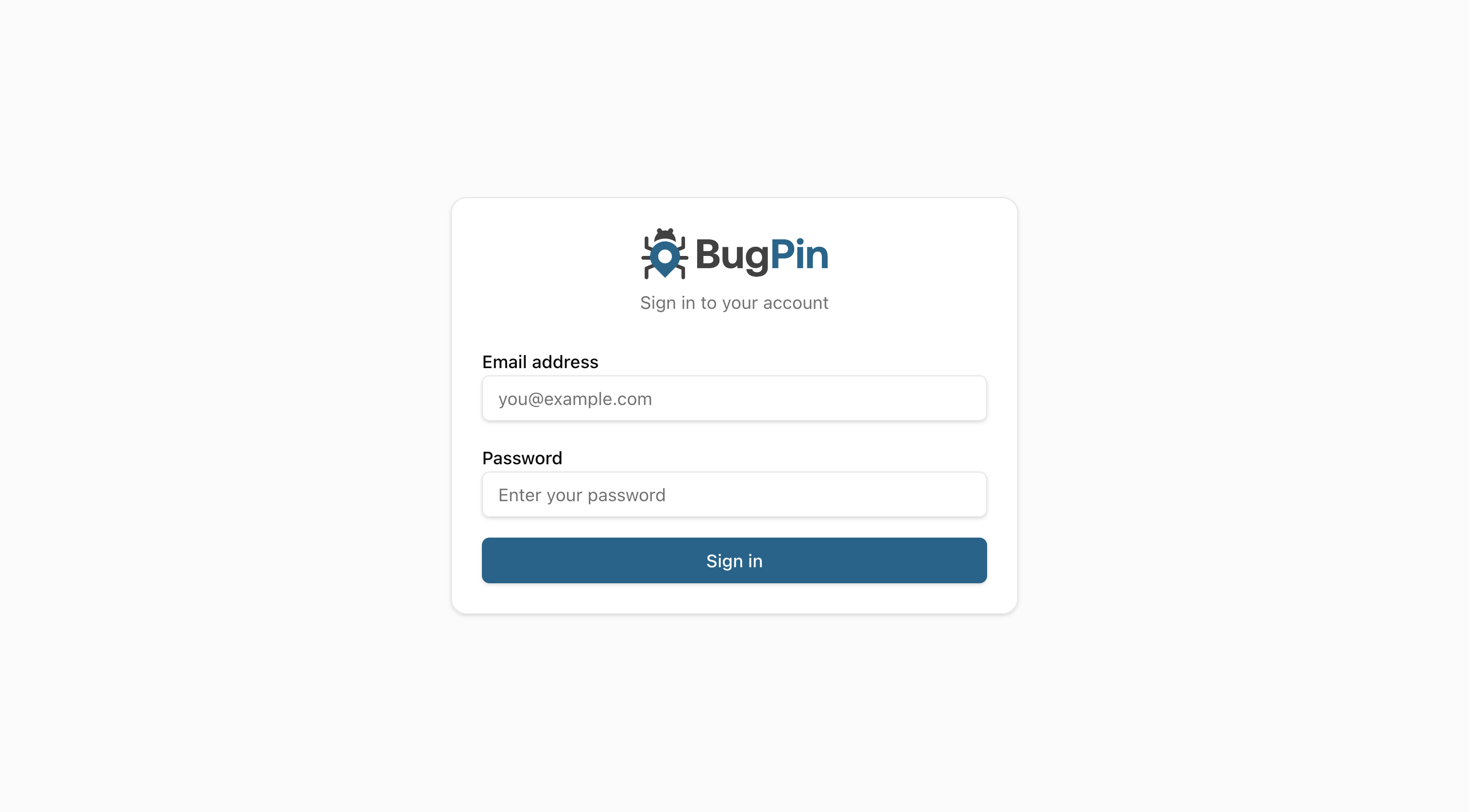Admin login screen